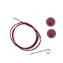 KnitPro draad / kabel voor korte verwisselbare rondbreinaalden 20cm (wordt 40cm incl. naalden) Paars