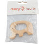 Infinity Hearts Houten Ring Olifant 70x47mm - 1 stk
