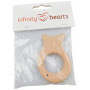Infinity Hearts Houten Ring Vis 70x47mm - 1 stk
