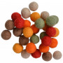 Viltballen 10mm Diverse Herfstkleuren - 30 stk