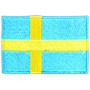 Strijklabel Vlag Zweden 4x6cm - 1 stuk