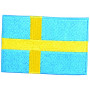 Strijklabel Vlag Zweden 9x6cm - 1 stuk
