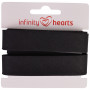 Infinity Hearts Biaisband Katoen 40/20mm 03 Zwart - 5m