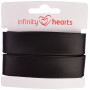 Infinity Hearts Biaisband Viscose Satijn 40/20mm 1001 Zwart - 5m