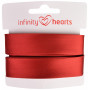Infinity Hearts Biaisband Viscose Satijn 40/20mm 1309 Rood - 5m