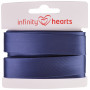 Infinity Hearts Biaisband Viscose Satijn 40/20mm 1402 Jeansblauw - 5m