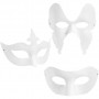 Maskers, wit, H: 10-20 cm, B: 18-20 cm, 3x4 stuk/ 1 doos