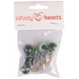 Infinity harten veiligheidsogen/Amigurumi ogen groen 16mm - 5 sets