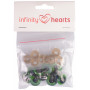 Infinity harten veiligheidsogen/Amigurumi ogen groen 18mm - 5 sets