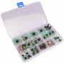 Infinity Hearts Veiligheidsogen / Amigurumi ogen in plastic doos Groen 8-30mm - 18 sets