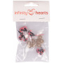 Infinity Hearts veiligheidsogen/Amigurumi ogen rood 10mm - 5 sets - 2e assortiment
