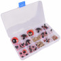 Infinity Hearts veiligheidsogen/Amigurumi ogen in plastic doosje Rood 8-30mm - 18 sets - 2e assortiment