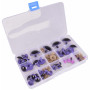 Infinity Hearts Veiligheidsogen / Amigurumi ogen in plastic doos Paars 8-30mm - 18 sets - B-keus