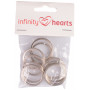 Infinity Hearts Sleutelhanger Dik Zilverkleurig 30mm - 10 stuks