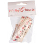 Infinity Hearts Textiel lint / Labellint Bloemen motieven Rood/Zwart 15mm - 3m