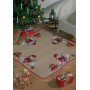 Permin Jute borduurset Jute kerstboomdeken kerstman met ganzen 126x126cm