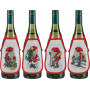 Permin borduurset Aida wijnschort kerstman 10x15cm - 4 stuks