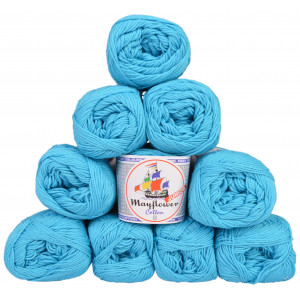 Mayflower Cotton 8/4 Junior Garnpakke Unicolor 1424 Turkis - 10 stk