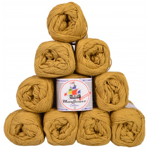 Mayflower Cotton 8/4 Junior Garnpakke Unicolor 1433 Lys Oliven - 10 stk