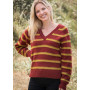 Mayflower Sweater met strepen en V-nek - Breipatroon Sweater - maat S - XXXL