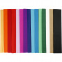 Crepepapier, diverse kleuren, L: 2,5 m, B: 50 cm, 22 gr, 60 vouw/ 60 doos