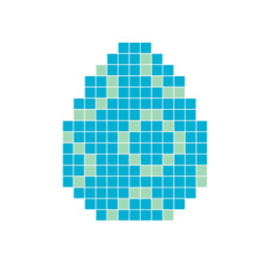 Paasei Blauw Pixelhobby - Paaspatroon