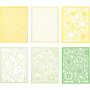 Kartonblok, groen, lichtgroen, geel, lichtgeel, A6, 104x146 mm, 200 gr, 24 stuk/ 1 doos