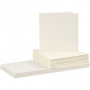 Kaarten en enveloppen, kaartformaat 15x15 cm, envelopformaat 16x16 cm, onbewerkt wit, 50 sets