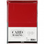 Kaarten en enveloppen, groen, rood, afmeting kaart 10,5x15 cm, afmeting envelop 11,5x16,5 cm, 110+230 gr, 50 set/ 1 doos