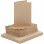 Kaarten en enveloppen, kaartformaat 10,5x15 cm, envelopformaat 11,5x16,5 cm, naturel, 50sets