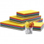 Gekleurd karton en kinderscharen, diverse kleuren, A3,A4,A5,A6, 180 gr, 1 set