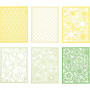 Kartonblok, groen, lichtgroen, geel, lichtgeel, A6, 104x146 mm, 200 gr, 24 stuk/ 1 doos