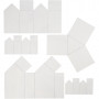 Gietvormen, transparant, huizen en driehoeken, H: 6-14,5 cm, 5 stuk/ 1 doos
