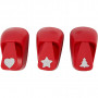 Ponsen, rood, ster, hart, kerstboom, afm 16 mm, 1 set