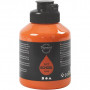 Art Acrylverf, oranje, halfglanzend, halftransparant, 500 ml/ 1 fles.