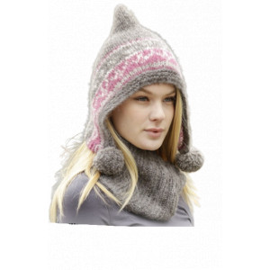 Sweet Winter Hat by DROPS Design - Breipatroon muts en halswarmer - maat S/M - L/XL