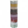Glitter tape, diverse kleuren, B: 15 mm, 10x6 m/ 1 doos