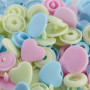 Prym Love Color Snaps Plastic Hart 12,4mm Ass. Roze/Blauw/Groen - 30 stuks