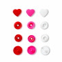 Prym Love Color Snaps Plastic Hart 12,4mm Ass. Rood/Roze/Wit - 30 stuks