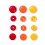 Prym Love Color Snaps Plastic Bloem 13,6mm Ass. Rood/Oranje/Geel - 30 stuks