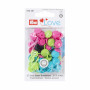 Prym Love Color Snaps Plastic Bloem 13,6mm Ass. Roze/Groen/Turquoise - 30 stuks