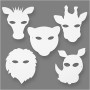 Maskers van karton, wit, H: 15-22 cm, B: 24-25 cm, 230 gr, 192 stuk/ 1 doos