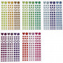 Mozaiek stickers, diverse kleuren, d 8-14 mm, 11x16,5 cm, 10 vel/ 1 doos