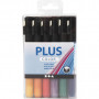 Plus Colour marker, ass. kleuren, L: 14,5 cm, lijn 1-2 mm, 18 st/1 pk, 5,5 ml