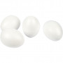 Eieren, H: 10 cm, wit, piepschuim, 25st.