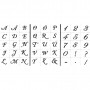 Sjablonen, letters en cijfers, A5 15x21 cm, H: 20-30 mm, 3 vellen