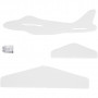 Vliegtuigen, L: 11,5-19 cm, B: 11-17,5 cm, wit, 50st.