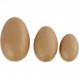 Tweedelige eieren, L: 12+15+18 cm, 3st.