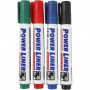 Whiteboard markers, lijndikte: 4 mm, blauw, groen, rood, zwart, 4st.