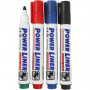 Whiteboard markers, lijndikte: 4 mm, blauw, groen, rood, zwart, 4st.